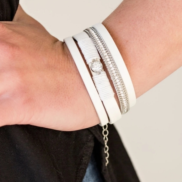 paparazzi Jewelry - Paparazzi Catwalk Craze white bracelet